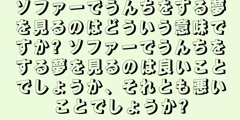 ソファーでうんちをする夢を見るのはどういう意味ですか? ソファーでうんちをする夢を見るのは良いことでしょうか、それとも悪いことでしょうか?