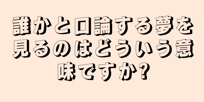 誰かと口論する夢を見るのはどういう意味ですか?