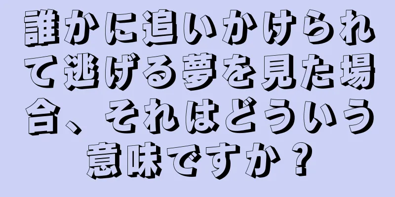 誰かに追いかけられて逃げる夢を見た場合、それはどういう意味ですか？