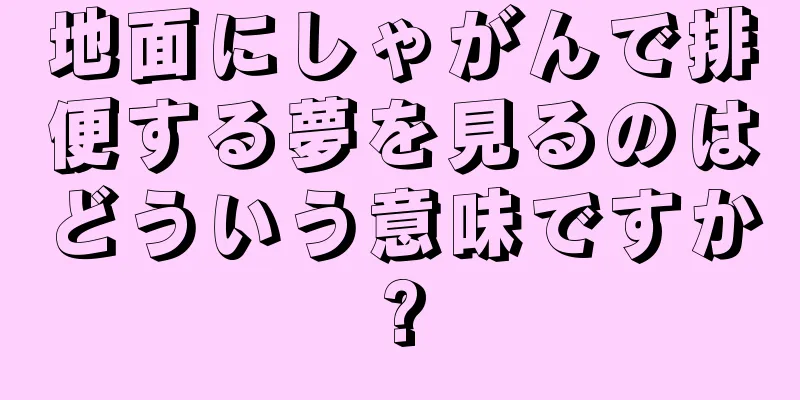 地面にしゃがんで排便する夢を見るのはどういう意味ですか?