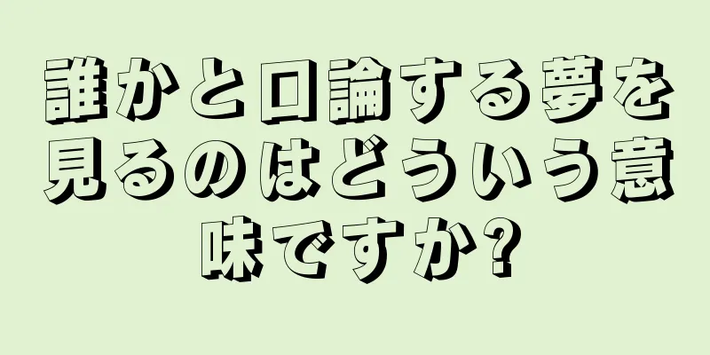 誰かと口論する夢を見るのはどういう意味ですか?