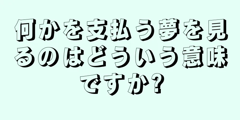 何かを支払う夢を見るのはどういう意味ですか?