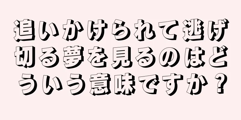 追いかけられて逃げ切る夢を見るのはどういう意味ですか？