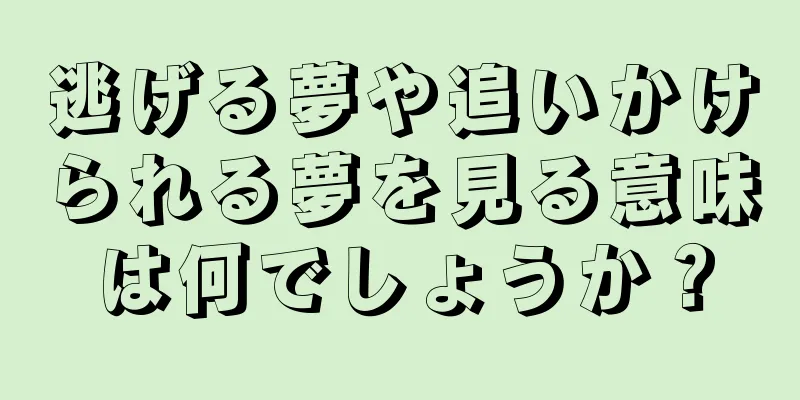 逃げる夢や追いかけられる夢を見る意味は何でしょうか？