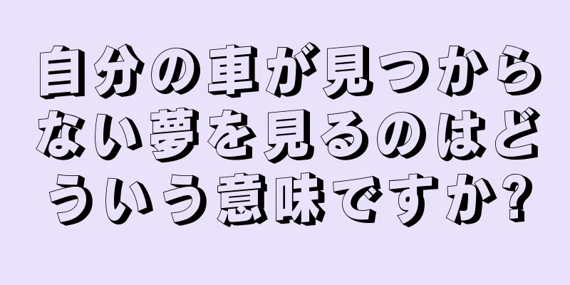 自分の車が見つからない夢を見るのはどういう意味ですか?
