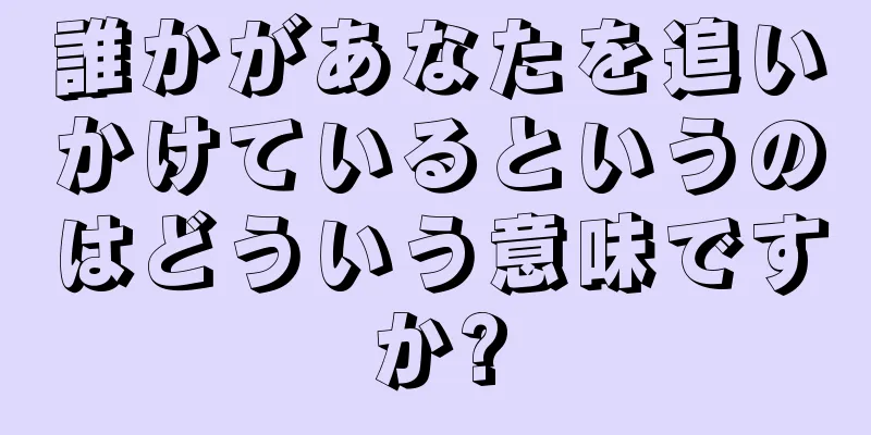 誰かがあなたを追いかけているというのはどういう意味ですか?
