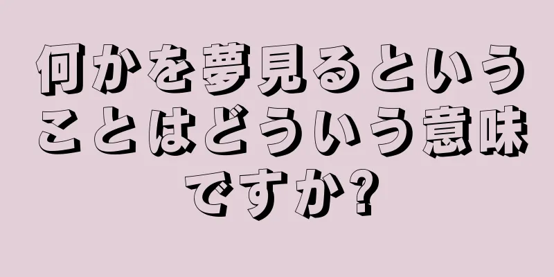 何かを夢見るということはどういう意味ですか?
