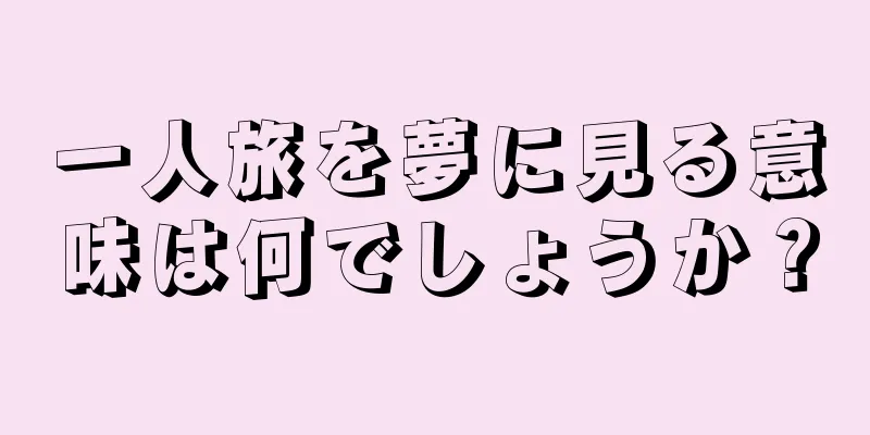 一人旅を夢に見る意味は何でしょうか？