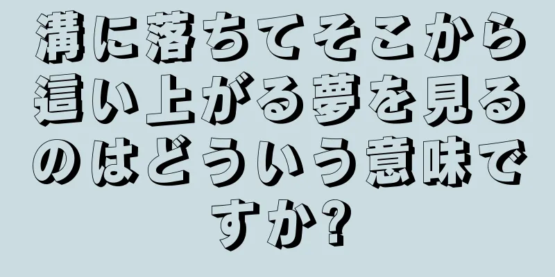 溝に落ちてそこから這い上がる夢を見るのはどういう意味ですか?