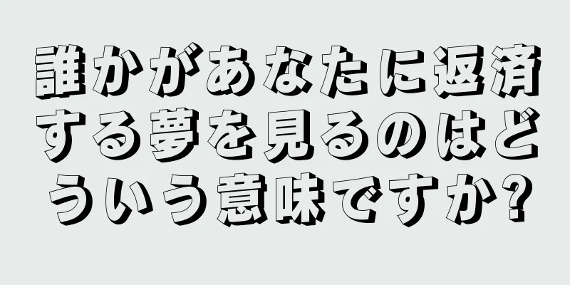 誰かがあなたに返済する夢を見るのはどういう意味ですか?