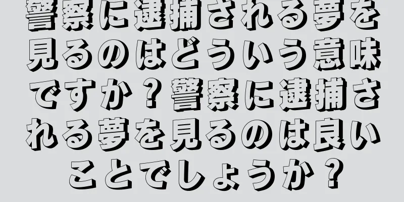警察に逮捕される夢を見るのはどういう意味ですか？警察に逮捕される夢を見るのは良いことでしょうか？