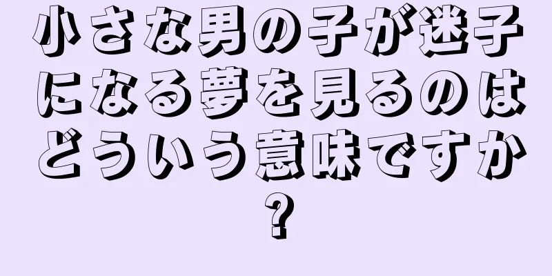 小さな男の子が迷子になる夢を見るのはどういう意味ですか?