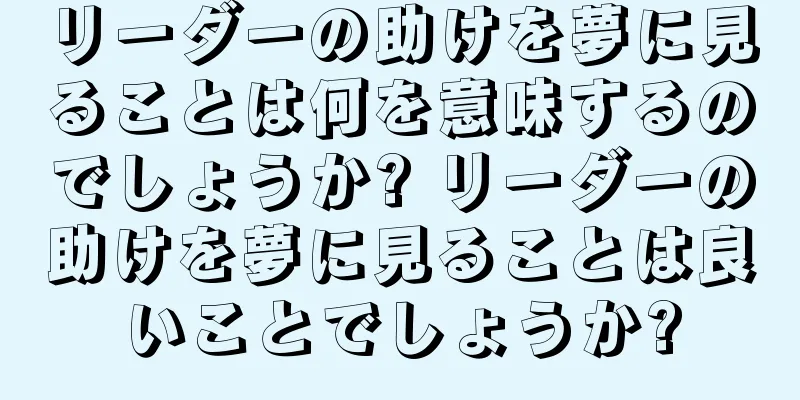 リーダーの助けを夢に見ることは何を意味するのでしょうか? リーダーの助けを夢に見ることは良いことでしょうか?