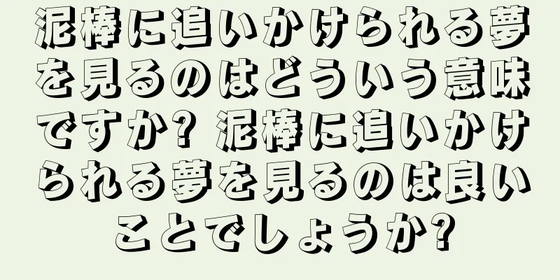 泥棒に追いかけられる夢を見るのはどういう意味ですか? 泥棒に追いかけられる夢を見るのは良いことでしょうか?