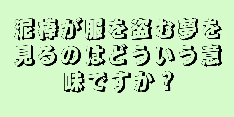 泥棒が服を盗む夢を見るのはどういう意味ですか？