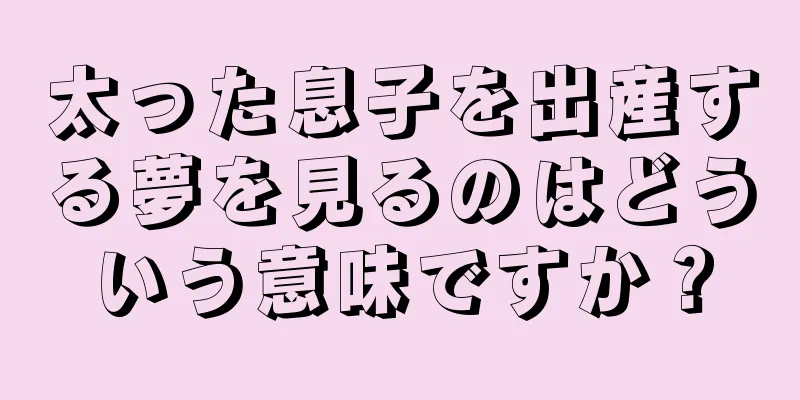 太った息子を出産する夢を見るのはどういう意味ですか？