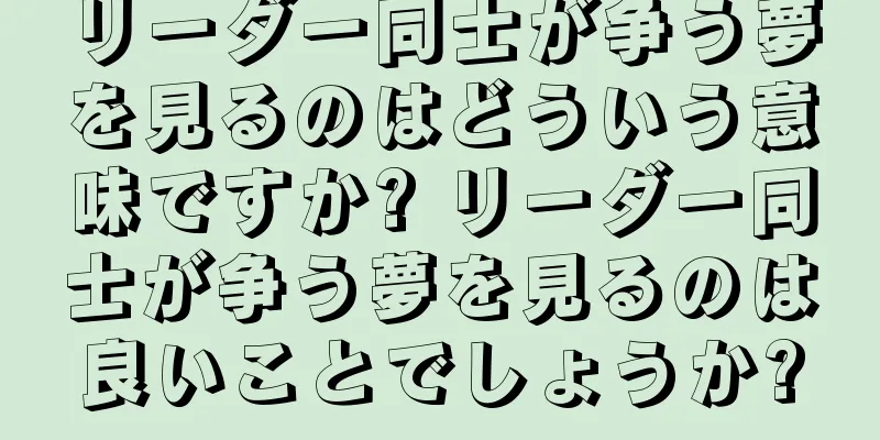 リーダー同士が争う夢を見るのはどういう意味ですか? リーダー同士が争う夢を見るのは良いことでしょうか?