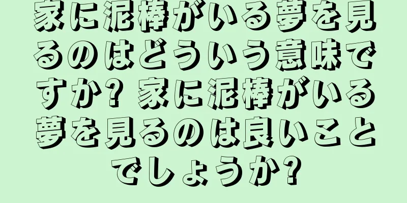 家に泥棒がいる夢を見るのはどういう意味ですか? 家に泥棒がいる夢を見るのは良いことでしょうか?