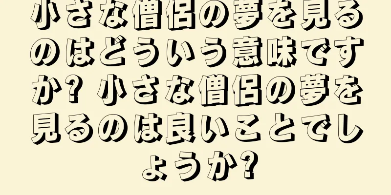 小さな僧侶の夢を見るのはどういう意味ですか? 小さな僧侶の夢を見るのは良いことでしょうか?