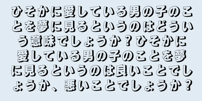ひそかに愛している男の子のことを夢に見るというのはどういう意味でしょうか？ひそかに愛している男の子のことを夢に見るというのは良いことでしょうか、悪いことでしょうか？