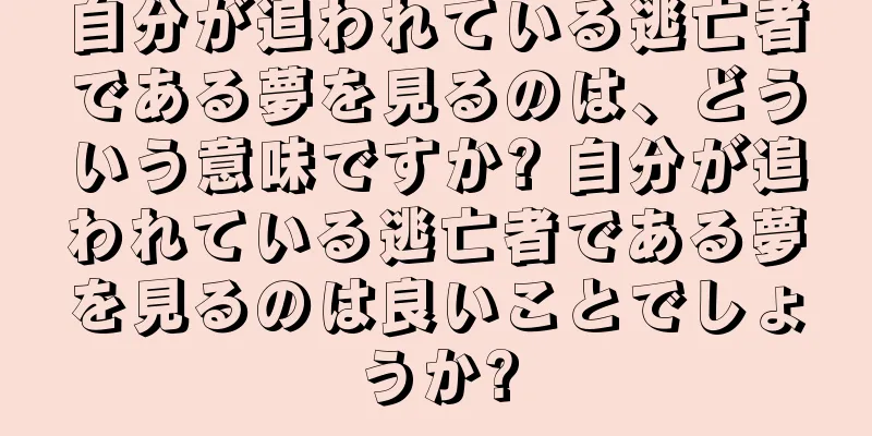 自分が追われている逃亡者である夢を見るのは、どういう意味ですか? 自分が追われている逃亡者である夢を見るのは良いことでしょうか?