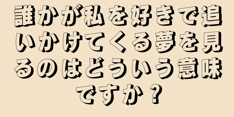誰かが私を好きで追いかけてくる夢を見るのはどういう意味ですか？