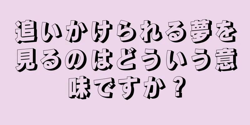 追いかけられる夢を見るのはどういう意味ですか？