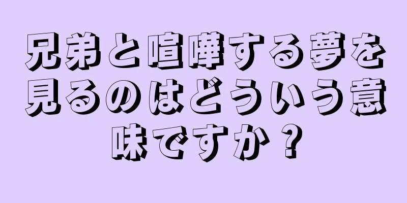 兄弟と喧嘩する夢を見るのはどういう意味ですか？