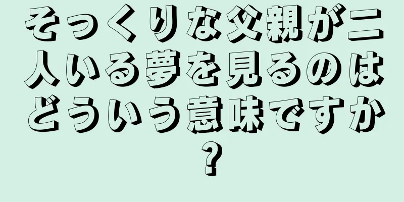 そっくりな父親が二人いる夢を見るのはどういう意味ですか？