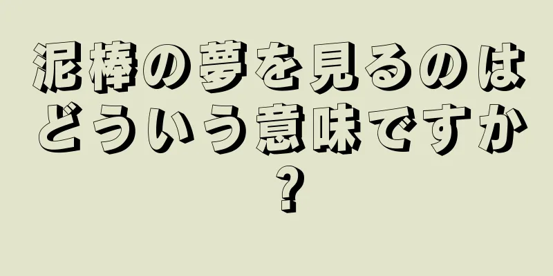 泥棒の夢を見るのはどういう意味ですか？