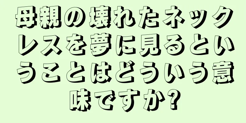 母親の壊れたネックレスを夢に見るということはどういう意味ですか?