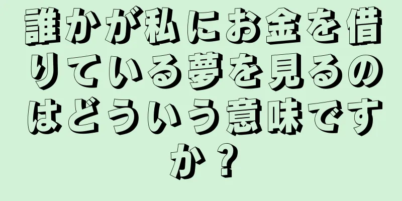 誰かが私にお金を借りている夢を見るのはどういう意味ですか？