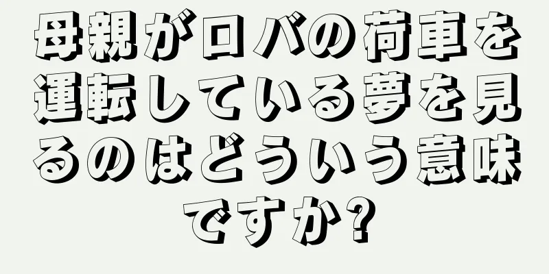 母親がロバの荷車を運転している夢を見るのはどういう意味ですか?