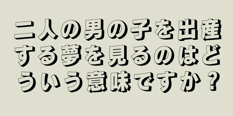 二人の男の子を出産する夢を見るのはどういう意味ですか？