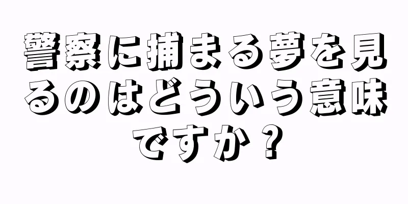 警察に捕まる夢を見るのはどういう意味ですか？