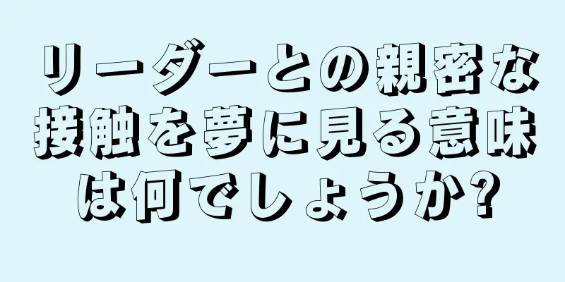 リーダーとの親密な接触を夢に見る意味は何でしょうか?
