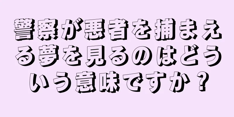 警察が悪者を捕まえる夢を見るのはどういう意味ですか？