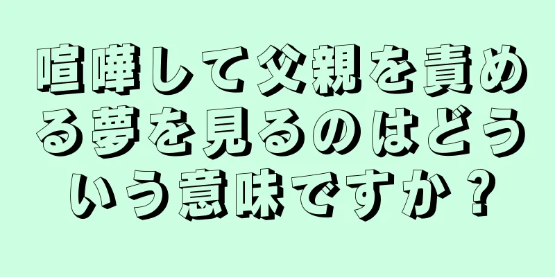 喧嘩して父親を責める夢を見るのはどういう意味ですか？