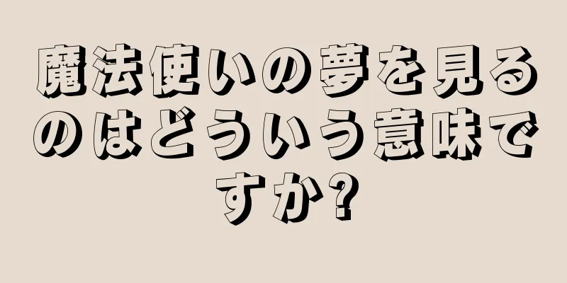 魔法使いの夢を見るのはどういう意味ですか?