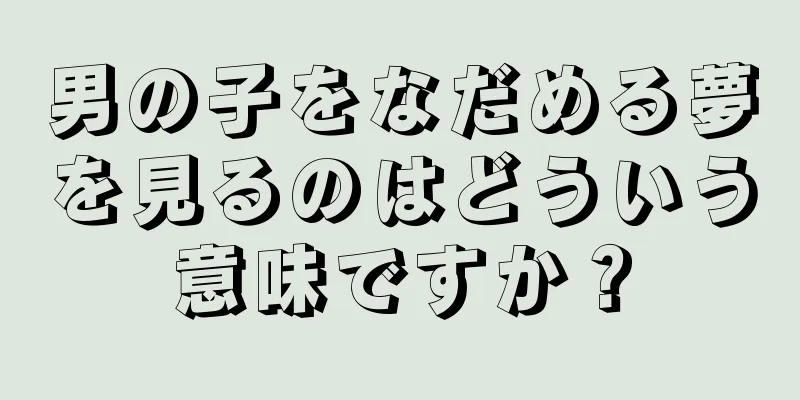 男の子をなだめる夢を見るのはどういう意味ですか？