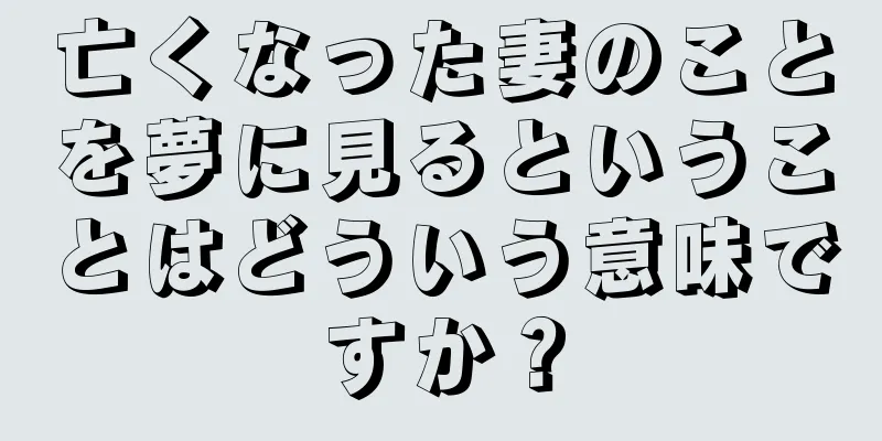 亡くなった妻のことを夢に見るということはどういう意味ですか？