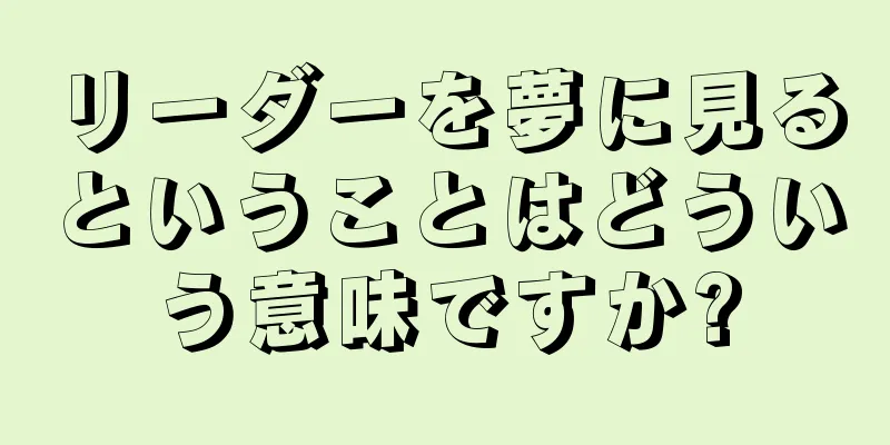 リーダーを夢に見るということはどういう意味ですか?