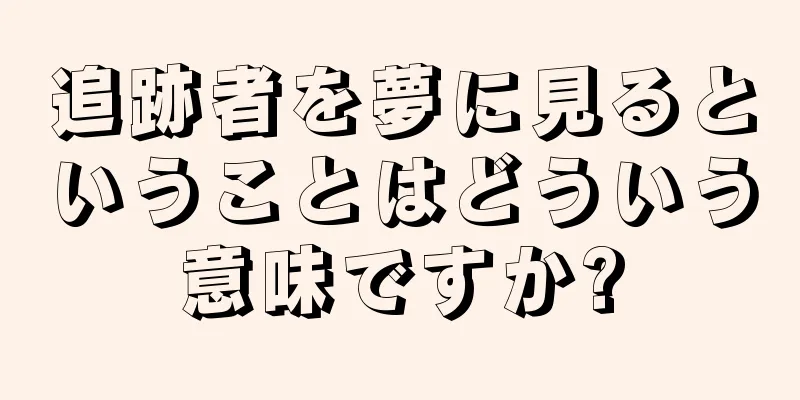 追跡者を夢に見るということはどういう意味ですか?
