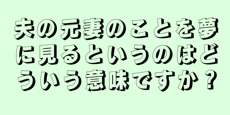 夫の元妻のことを夢に見るというのはどういう意味ですか？