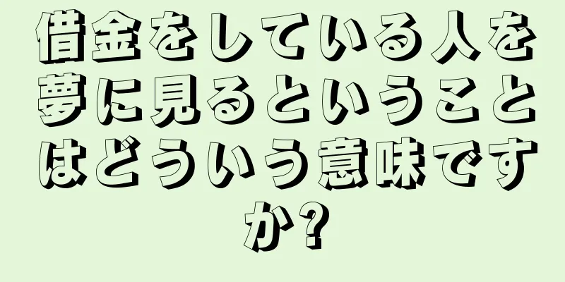 借金をしている人を夢に見るということはどういう意味ですか?