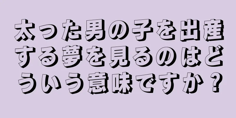 太った男の子を出産する夢を見るのはどういう意味ですか？
