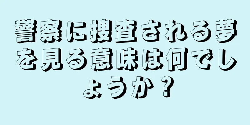 警察に捜査される夢を見る意味は何でしょうか？