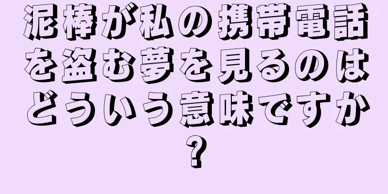 泥棒が私の携帯電話を盗む夢を見るのはどういう意味ですか?