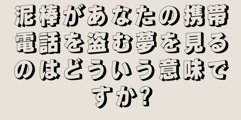 泥棒があなたの携帯電話を盗む夢を見るのはどういう意味ですか?