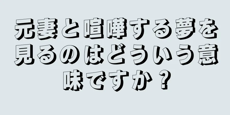 元妻と喧嘩する夢を見るのはどういう意味ですか？